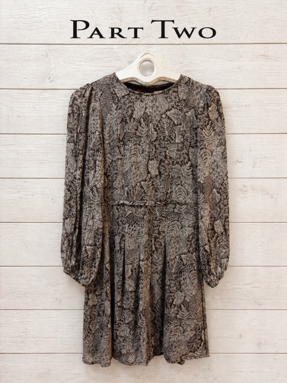 PART TWO Brown Floral Dress Size 36